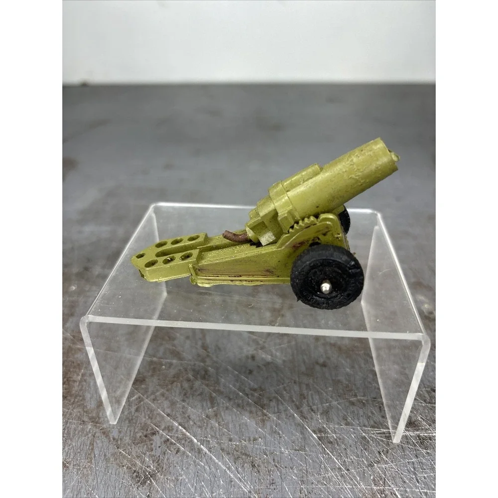 Vintage Toy‎ Soldier IDEAL Rubber Army Field Cannon Gun Weapon Playset Accessory
